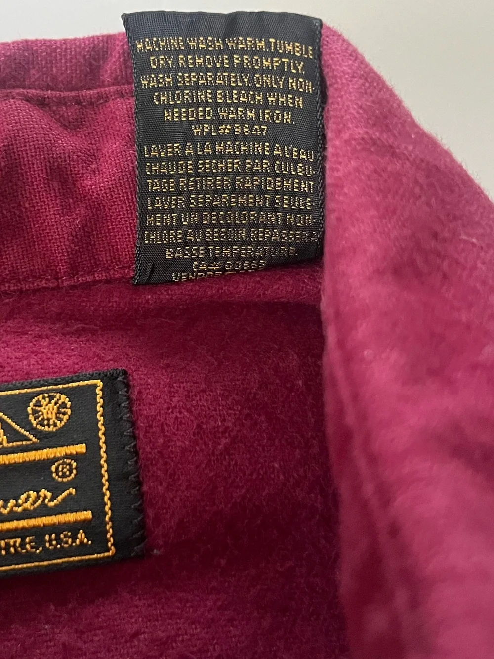 Vintage Eddie Bauer Maroon Heavy Chamois Flannel Shirt Size M